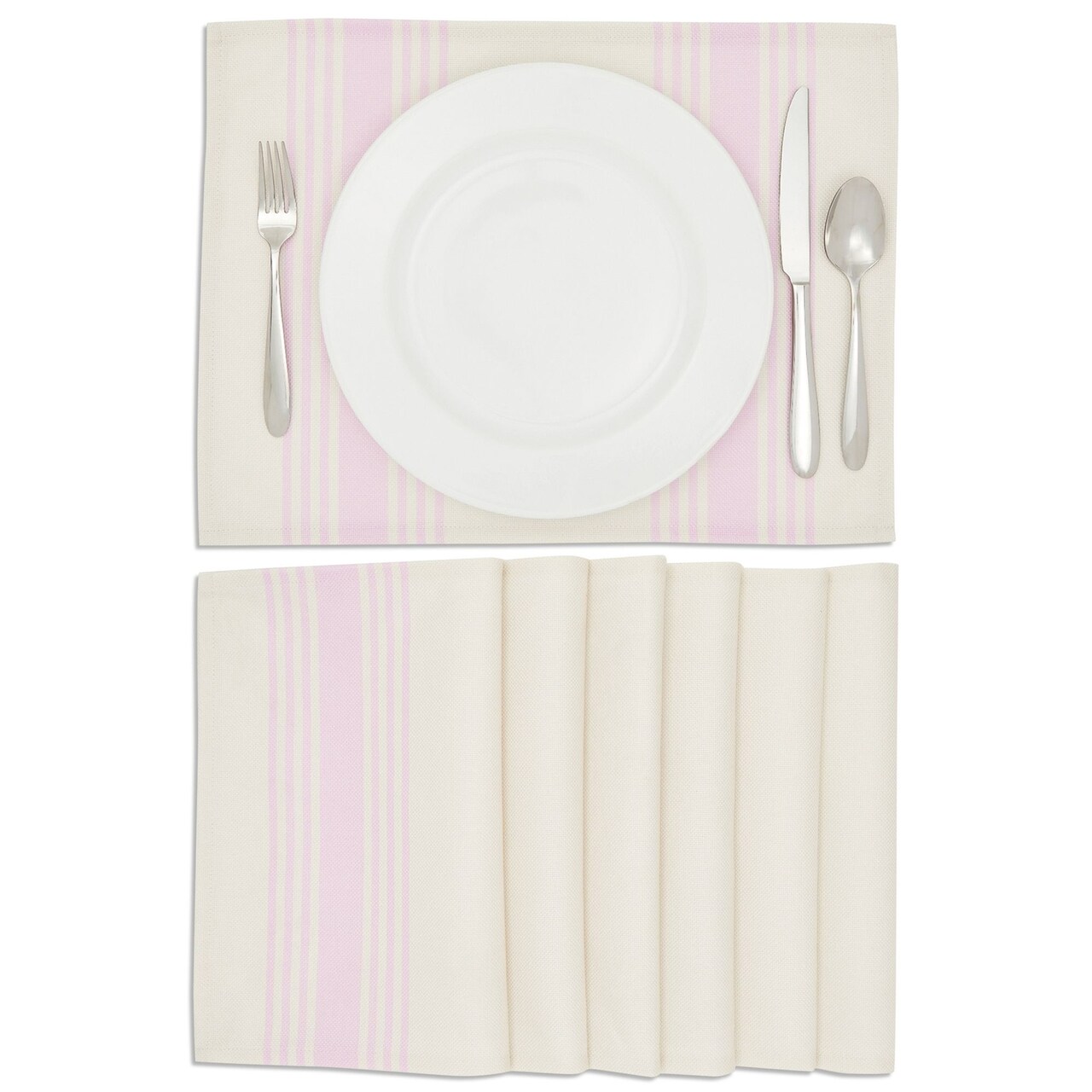 Farmlyn Creek Rectangular Pastel Placemat Set of 6 - Easy-Care Washable Placemats for Table Settings - Large Table Mat for Kitchen & Dining - 16.5 x 12.6 in, Pack of 6, Polyester